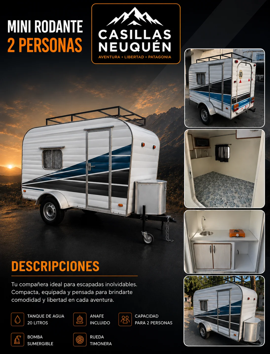 Poster Casilla Mini Rodante - Para 2 personas